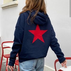 Subdued Red Star Navy Hoodie